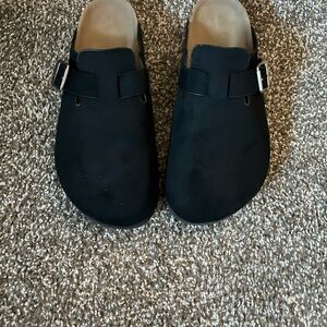 Birkenstock Black Suede Clogs